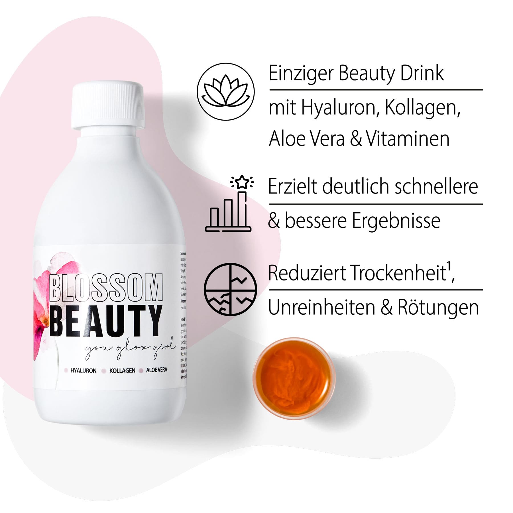Dr. Massing Beauty Drink mit Kollagen, Hyaluron und Aloe Vera Schönheit zum Trinken Details Vorteile Übersicht 01