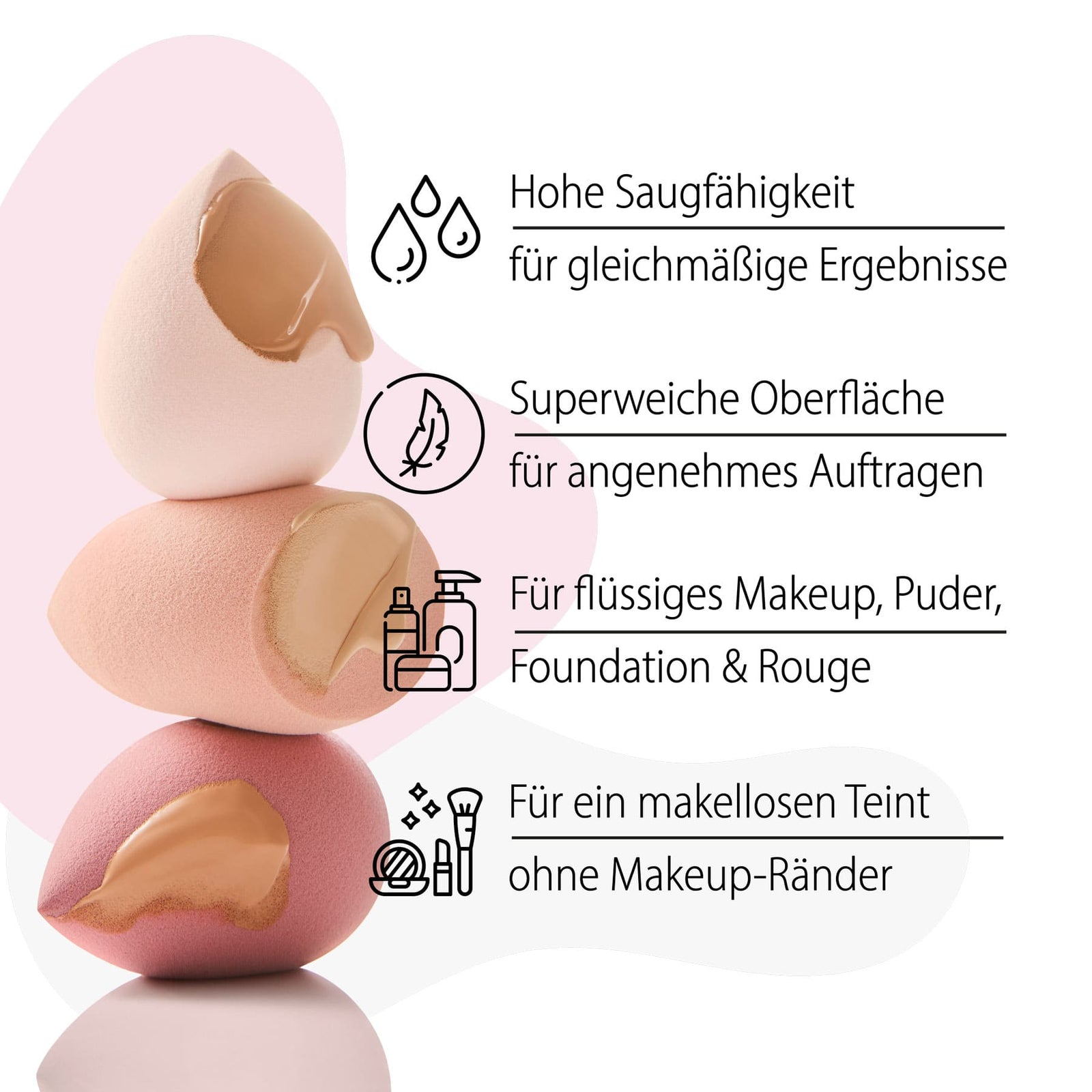 Dr. Massing softe Makeup Eier Makeup Schwamm Beauty Blender 4 Eier Details Vorteile Übersicht